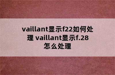 vaillant显示f22如何处理 vaillant显示f.28怎么处理